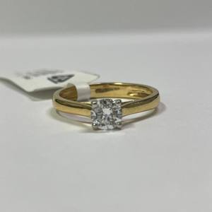 Bague pour femme en diamant de laboratoire de qualité supérieure, or jaune massif 18 carats, 0,55 carat, couleur E, VS, certifiée IGI, style unique, cadeau d'anniversaire - Product Image 3