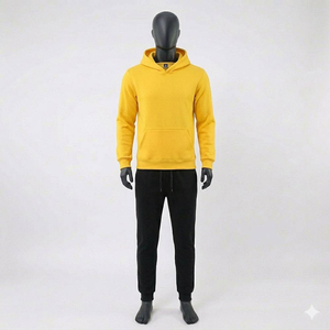 Premium Quality Lightweight Polyester/Cotton Unisex Regular Fit Winter Tracksuit Set Streetwear <b>Hoodie</b> and Jogger Set - Product Image 1