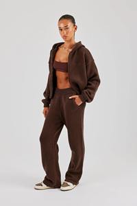 Conjunto Deportivo de Dos Piezas para Mujer, Sudadera con Cierre Completo y Pantalones, Ecológico, Sólido, Informal, Cómodo y Combinado - Product Image 3