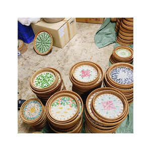 Plateau en rotin le plus vendu, matériau écologique pour le service du thé et la présentation des aliments, avec un design bohème durable et pliable - Product Image 5