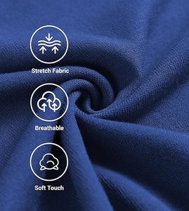 Camiseta de Manga Corta para Hombre, Cuello Redondo, Color Azul Sólido, Corte Regular, Informal, 100% Algodón Jersey, Transpirable, Personalizable - Product Image 6