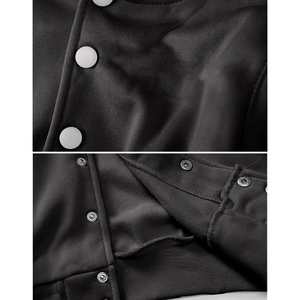 Chaqueta Universitaria Corta de Invierno Personalizada para Mujer, Chaqueta Varsity de Lana con Bordado Chenille, Elegante y Transpirable - Product Image 5