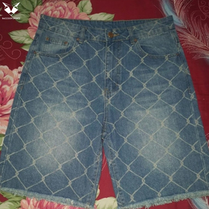 Two Tone Color Block Straight Casual Denim Shorts Men Latest Style Mid Waist Contrast Stitching Trendy Summer Bottoms - Product Image 4