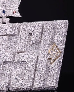 Hip Hop Jewelry 925 Sterling <b>Silver</b> VVS Moissanite Diamond Number Name <b>Initial</b> Logo <b>Pendant</b> Men's Iced Out Custom Letter <b>Pendant</b> - Product Image 5