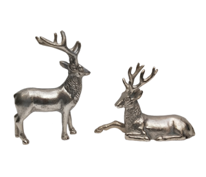 Par de Renos de Aluminio, Estatuas de Ciervos, Colgador Navideño Personalizado al por Mayor, Decoración de Ciervos con Mosaico Plateado, Soporte para Calcetines de Navidad - Product Image 1