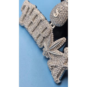 Hip Hop Bling <b>Name</b> Pendant Iced Out Lab Grown Diamond <b>Necklace</b> Money Bag Chain Gift Jewelry - Product Image 3