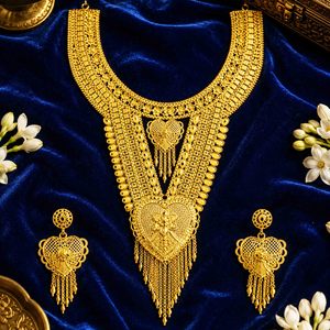 Juego de Joyería Larga Nupcial Turca de Oro Laminado de 14K, 18K, 24K al por Mayor, Estilo Tradicional de Dubái, Conjuntos de Joyería de Moda, Oro Joyería - Product Image 2