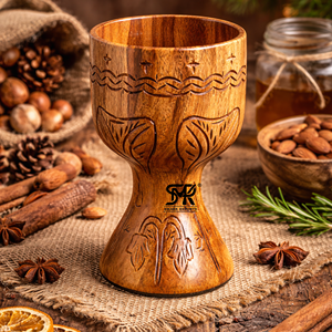 Cáliz y Copa Sagrada de Madera Natural Tallada a Mano para Comunión Cristiana, Ecológico, Duradero, para Altar Religioso - Product Image 4