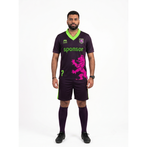 เสื้อฟุตบอลชายแบบสั่งทำพิเศษ-ผ้าโพลีเอสเตอร์ตาข่าย 100%-ชุดแข่งขันฟุตบอลแบบมืออาชีพ-ชุดทีมมืออาชีพ-ผู้ผลิต OEM - Product Image 1