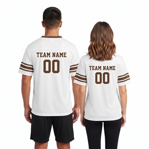 Maillots de football sportifs de haute qualité 100 % polyester avec bandes latérales, maillots de football en maille de baseball - Product Image 2