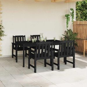 Ensemble de chaises de jardin en polyéthylène noir, 4 pièces, 65,5 x 59 x 88 cm - Product Image 3