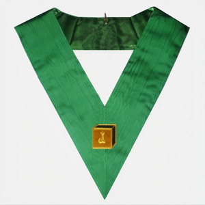 AASR 5th Degree Scottish Rite apron <b>collar</b> ceremonial regalia green accents symbolic embroidery ritual tradition moral - Product Image 5