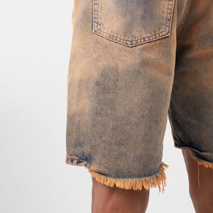 Custom High Quality <b>Men's</b> Sport <b>Shorts</b> Solid Color Distressed Denim Plus Size Street Wear with Custom Logo OEM Serviced - Product Image 4