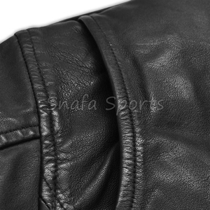 Chaqueta de cuero bomber con cremallera para hombre, diseño personalizado OEM, logotipo de alta calidad, venta al por mayor, ropa urbana para hombre a bajo precio - Product Image 6