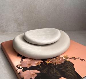 Plateau de service décoratif en marbre beige, fait main, en forme de haricot, moderne, résistant au feu, pour cuisine, salon, villa, revêtement mural - Product Image 2