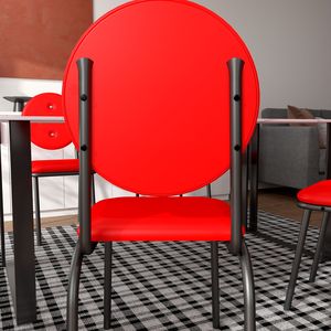 Chaises de salle à manger en similicuir, 4 pièces, avec pieds en métal imperméables, montage facile, pour une utilisation en cuisine - Product Image 6