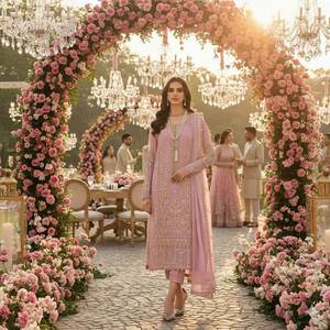 2026 New Launching Heavy <b>Fox</b> Georgette Fabric Pakistani Fashion Bright Color Party Wear Salwar Kameez Set At Wholesale Price - Product Image 3