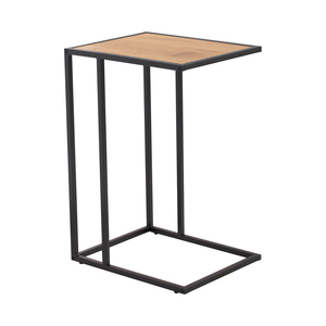 Support d'ordinateur portable industriel portable et durable avec un cadre en métal noir robuste et un plateau en mélamine pour le salon - Product Image 1