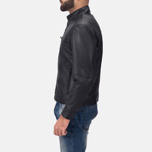Veste en cuir véritable pour homme de qualité supérieure pour l'automne et l'hiver, style streetwear, couleur unie, service OEM, vestes en cuir - Product Image 5