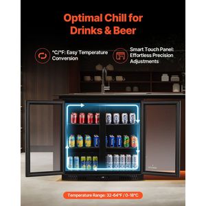 Frigorifero Commerciale per Bevande da 246 Lattine con Porte in Vetro Regolabili e Controllo Digitale della Temperatura per Bibite, Birra e Altri Prodotti da Cucina - Product Image 3