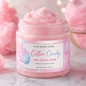 Cotton Candy Shea Butter Sugar <b>Body</b> <b>Scrub</b> Private Label Deep Exfoliating Moisturizing Skin Polish with Natural Oil for Wholesale - Product Image 2