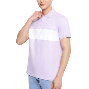 Polo en coton décontracté à manches courtes pour homme, T-shirt de golf tricoté de haute qualité avec motif rayé uni personnalisable - Product Image 4