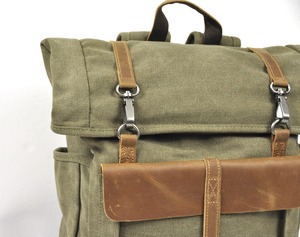 Mochila de Lona y Cuero Estilo Outdoor para Viajes, Bolsa para Portátil, Venta al Por Mayor, Proveedor Directo OEM LCB-0096 - Product Image 3