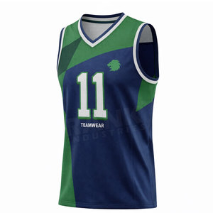 Maillot de basketball personnalisé sublimé, col en V, sans manches, unisexe adulte, en maille 100% polyester, color block, tenue d'équipe 11 - Product Image 3