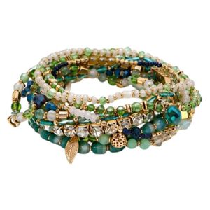 Bohemian Multi Layer Zinc Alloy Beaded Bracelet Set Women | 14K Gold Plated Stretch <b>Stack</b> Bracelets | Handmade Colorful Seed - Product Image 4