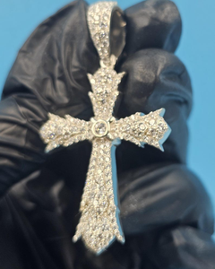 Pendentif Croix en Moissanite, Bijou Chrétien Religieux, Pendentif Hip Hop Iced Out en Argent 925, Cadeaux Baptismistes - Product Image 1
