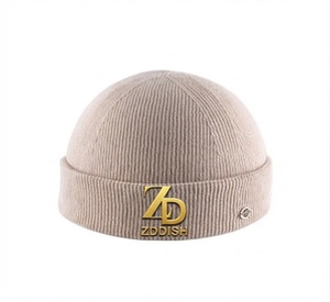 High Quality Thick Warm Winter <b>Beanie</b> Solid Color Ribbed Knit Cap for Men Women Custom Logo Embroidery Casual 100% <b>Wool</b> - Product Image 5