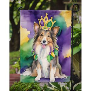 Multicolor Sheltie King Mardi Gras <b>Garden</b> <b>Flag</b> Mailbox Decorative Yard Banner for Patio Artwork for Flower Beds - Product Image 3