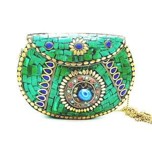 Sac de soirée en métal antique pour femmes Accessoires de mode en cristal pour femmes - Product Image 5