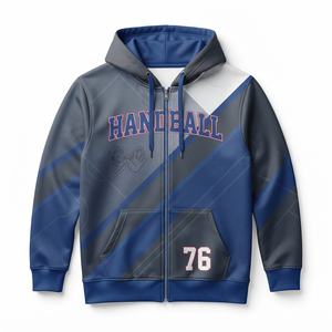 Sudadera con Capucha MMA 74 para Hombre, Azul Grisáceo, Estampado por Sublimación, Deportiva, Corte Regular, Transpirable, para Otoño - Product Image 5