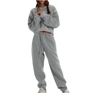 Nouveau surdimensionné de haute qualité épaule tombante femmes survêtement ensemble deux pièces survêtement femmes survêtement de sport - Product Image 4