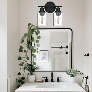 Modern 5-<b>Light</b> Bathroom Vanity Lighting Brushed Nickel Clear Glass <b>Shade</b> for <b>Kitchen</b> Living Room Hallway Bedroom Reading Room - Product Image 3