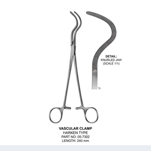 Abrazadera Harken Vena Cava de 240 mm |   Instrumento Quirúrgico Cardiovascular |   Acero Inoxidable - Product Image 1
