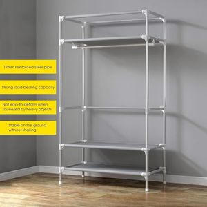 Armadio Portatile con 3 Cassetti e Porta Scorrevole, 67H X 35.4W X 17.7D Pollici, Guardaroba Autoportante per Appendere Vestiti - Product Image 6