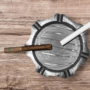 Cendrier en acier Damas robuste, design unique à couches superposées, cendrier en métal pour cigarettes et cigares, idéal comme cadeau pour fumeurs - Product Image 3