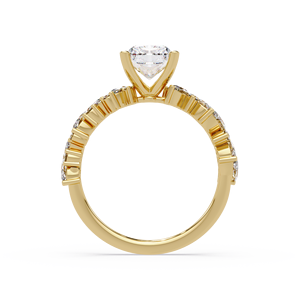 Custom Fine Jewelry 14K Solid Gold 3.00 Carat Total Radiant Lab Grown Diamond IGI Certified Marquise Floral Crown Matching - Product Image 4