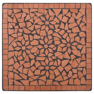 Set da bistrot a mosaico 3 pezzi in piastrelle di ceramica mobili da giardino in Terracotta - Product Image 5