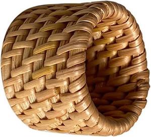 Ensemble d'anneaux de serviette en osier faits à la main de haute qualité, accessoires de décoration de table en rotin naturel pour réceptions de mariage rustiques, fêtes et maison - Product Image 1