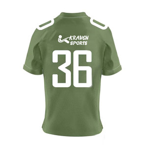 Material totalmente transpirable y de secado rápido, jersey de fútbol americano con cuello en V y estampado por sublimación. - Product Image 2
