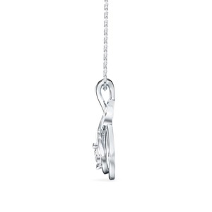 Collar con colgante de moissanita solitaria en plata 925 con diseño de bucle infinito entrelazado, ideal para uso diario. - Product Image 2