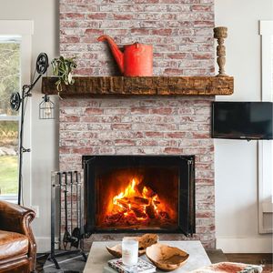 Carta da Parati Effetto Mattoni Rossi Autoadesiva 3D, Carta Adesiva Rimovibile per Pareti e Letti - Product Image 2