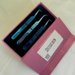 Pince à cils professionnelle pour volume, pince d'isolation, pince volume russe, pointe en fibre, acier inoxydable, personnalisée L - Product Image 5