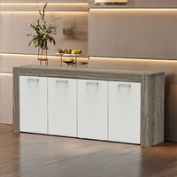 Buffet moderne à 4 portes, table multifonctionnelle en bois, armoire de salon, meuble de rangement, modèle FURNIZONE 3204