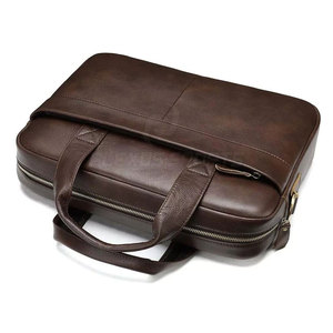 Sac à ordinateur portable en cuir véritable, design tendance, durable, multi-compartiments, pour le bureau, de qualité supérieure, sacoche de voyage - Product Image 3