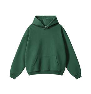 Streetwear Cotton Oversize Hoodie <b>Thick</b> <b>Fleece</b> Drop Shoulder Plain Blank Tracksuits Custom Men Hoodies - Product Image 5