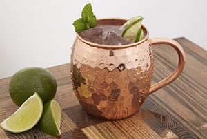 Copper Moscow mule mug set for stylish premium mocktail dinners hammered finish metal <b>cups</b> durable <b>reusable</b> party mugs - Product Image 1